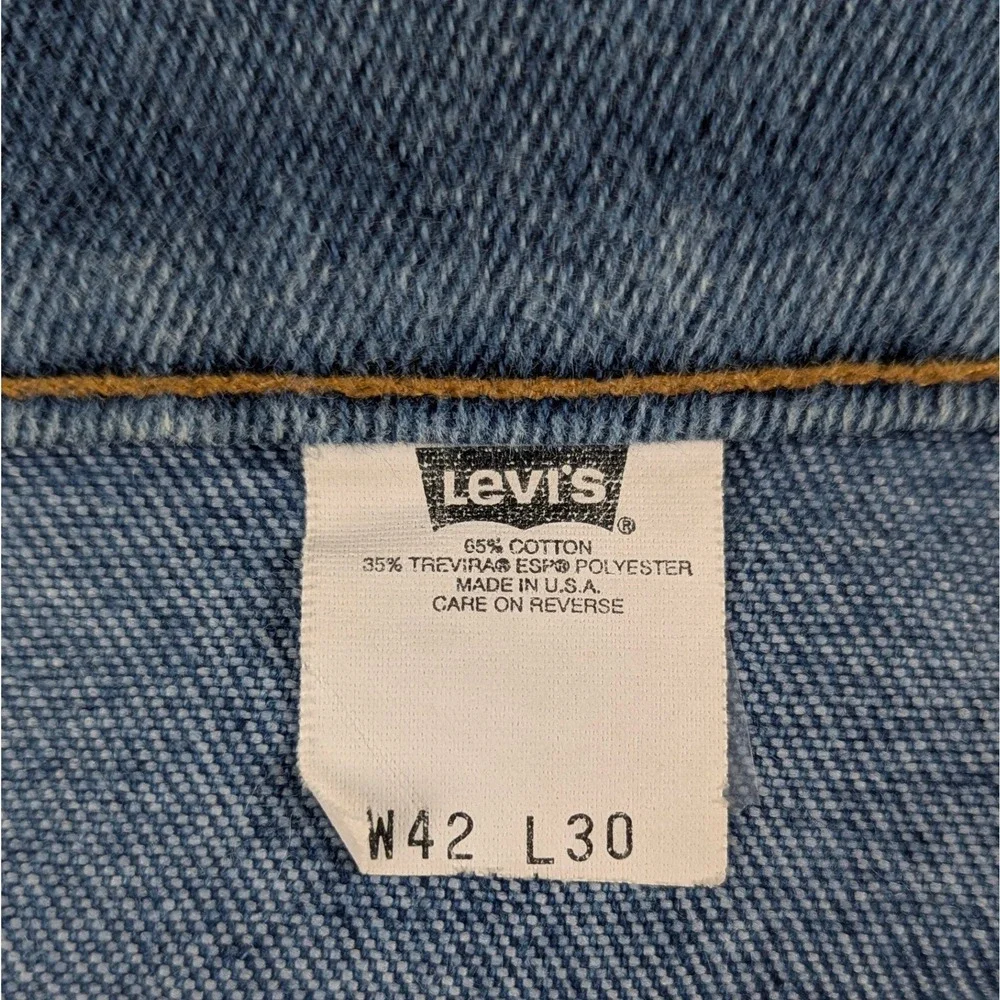 Vintage Levis 517 Orange Tab Mens 42x30 Blue Bootcut Jeans Made in USA 0396